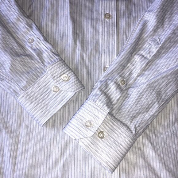 Banana republic men’s non-iron tailored slim fit Striped shirt size medium - Picture 10 of 16